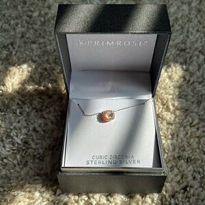NWT Primrose Sterling Silver Square diamond Necklace